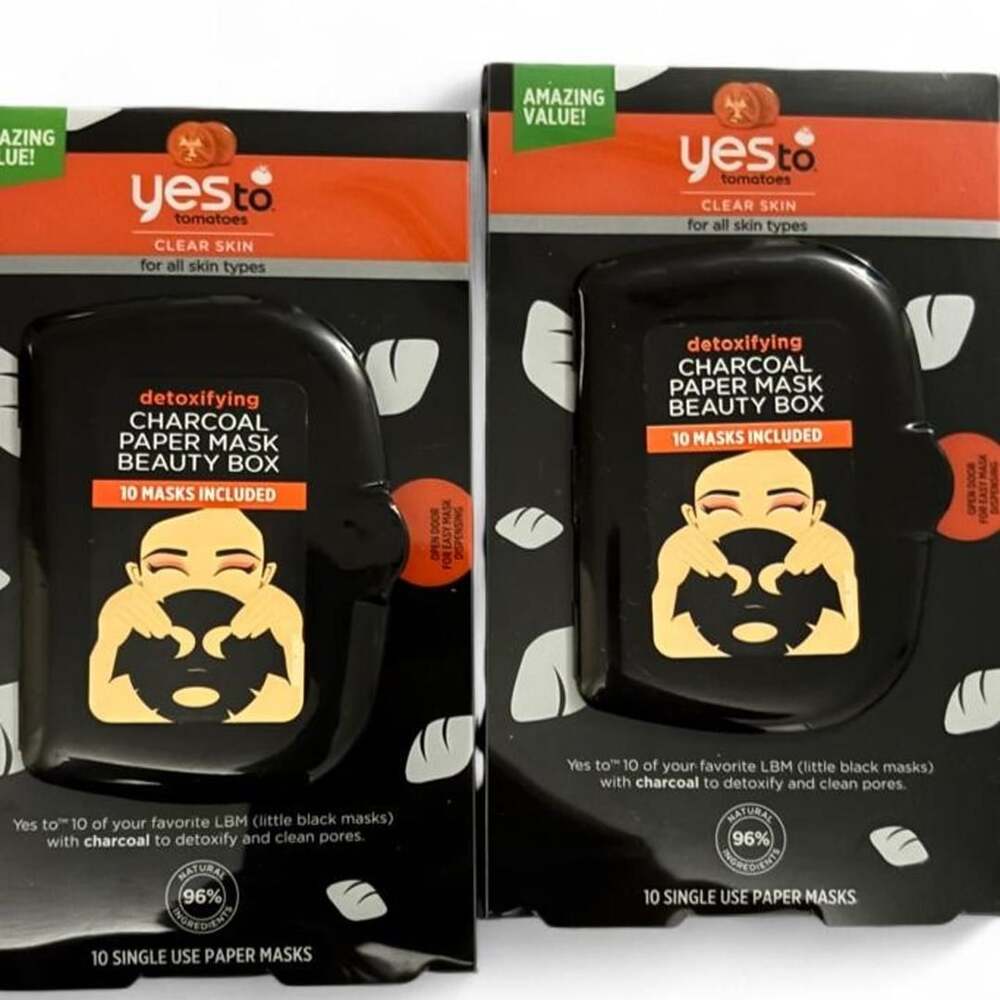 Yes to Tomatoes Detoxifying Charcoal Paper Mask Beauty Box 20 Masks